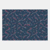 Modern Red Blue aquamarin Beerens Illustration Geschenkpapier Set (Vorderseite 2)