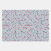 Modern Red Blue aquamarin Beerens Illustration Geschenkpapier Set (Vorderseite)