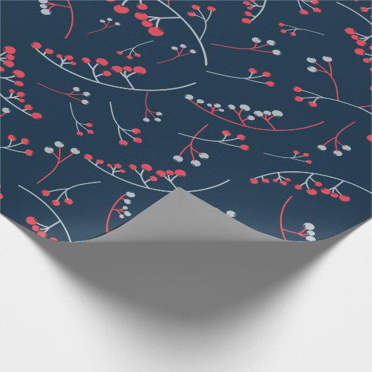 Modern Red Blue Beerens Illustration Geschenkpapier (Ecke)