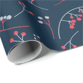 Modern Red Blue Beerens Illustration Geschenkpapier (Rolleneckpunkt)