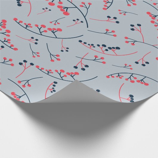 Modern Red Blue Beerens Illustration Geschenkpapier (Ecke)