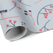 Modern Red Blue Beerens Illustration Geschenkpapier (Rolleneckpunkt)