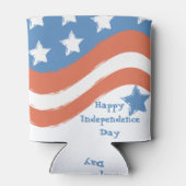 Modern Red Blue Happy Independence Day Patriotic Dosenkühler (Rückseite)