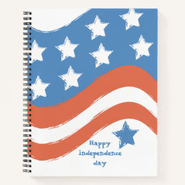 Modern Red Blue Happy Independence Day Patriotic Notizblock