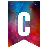 Modern Red & Blue Ombre Bokeh Lights & Typografie Wimpelkette (Zweite Fahne)