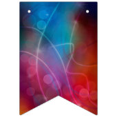 Modern Red & Blue Ombre Bokeh Lights & Typografie Wimpelkette (Erste Fahne)