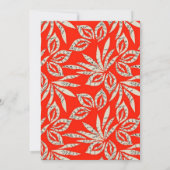 Modern Red Botanical Elegant Leaf Einladung (Rückseite)