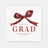 Modern Red Bow Graduation Party Serviette (Vorderseite)
