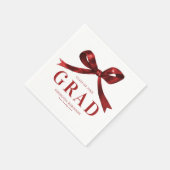 Modern Red Bow Graduation Party Serviette (Ecke)
