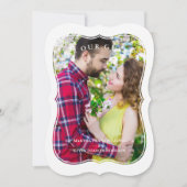 Modern Red Bracket Shaped Effect Foto Einladung (Vorderseite)