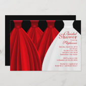 Modern Red Bridesmaiers Bride Dress Brautparty Einladung (Vorne/Hinten)