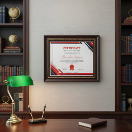 Modern Red Certificate of Achievement Professional