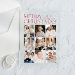 Modern Red Christmas 9 Foto Collage Holiday Acryleinladungen<br><div class="desc">Zeigen Sie Ihre gepflegten Erinnerungen mit unserer modernen Weihnachtsfotokarte, die Ihren Urlaub unvergesslich machen soll. Mit "Fröhlicher Weihnachten" in trendiger, roter Schrift auf mattiertem oder transparentem Acrylboden kombiniert diese Karte moderne Eleganz mit persönlichem Charme. Unten sehen Sie eine Grid-Collage, in der Sie neun Ihrer beliebtesten Fotos sehen, die sich perfekt...</div>