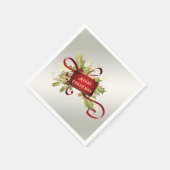 Modern Red Christmas Holiday Napkin Serviette (Ecke)