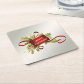 Modern Red Christmas Holiday Paper Untersetzer (angewinkelt)