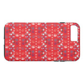 Modern Red Christmas Holiday Snowflake Muster Case-Mate iPhone Hülle (Rückseite (Horizontal))