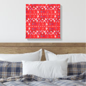 Modern Red Christmas Holiday Snowflake Muster Leinwanddruck (Insitu (Schlafzimmer))
