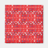 Modern Red Christmas Holiday Snowflake Muster Magnet (Vorne)