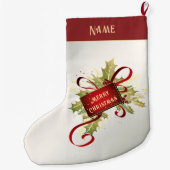 Modern Red Christmas Holiday Strumpf Großer Weihnachtsstrumpf (Rückseite)