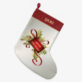 Modern Red Christmas Holiday Strumpf Großer Weihnachtsstrumpf (Vorderansicht (hängend))