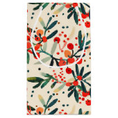 Modern Red Christmas Holly Berries Kleine Geschenktüte (Rückseite)