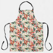 Modern Red Christmas Holly Berries Schürze (Vorderseite)