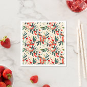 Modern Red Christmas Holly Berries Serviette (Beispiel)