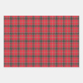 Modern Red Christmas Kariert Tartan Pattern Geschenkpapier Set (Vorderseite)