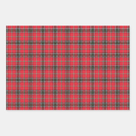 Modern Red Christmas Kariert Tartan Pattern Geschenkpapier Set