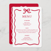 Modern Red Christmas Menükarte (Vorne/Hinten)