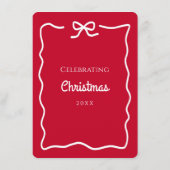 Modern Red Christmas Menükarte (Rückseite)