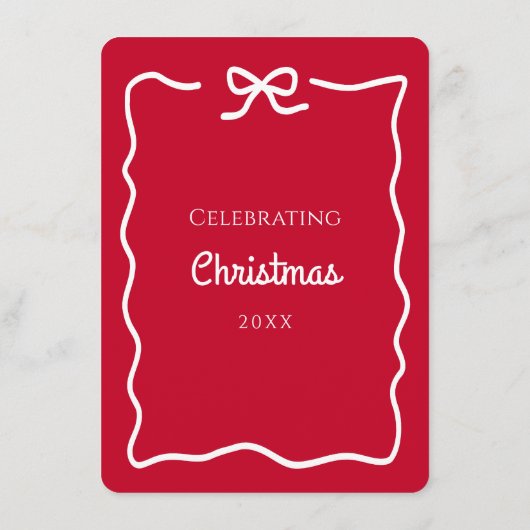 Modern Red Christmas Menükarte (Rückseite)