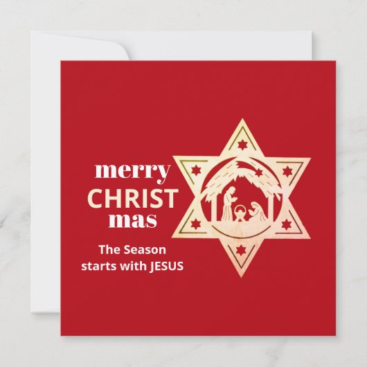 Modern Red CHRISTmas Nativity Card (Vorderseite)