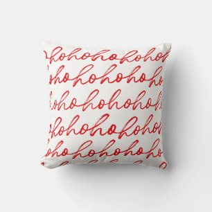 Modern Red Christmas Script Pattern Kissen
