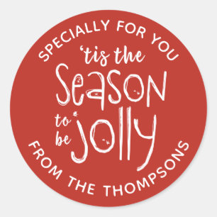 Modern Red Christmas Sticker