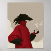 Modern Red Coat Dog Art Poster (Vorne)