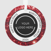 Modern Red Company Logo und Name Ornament (Rückseite)