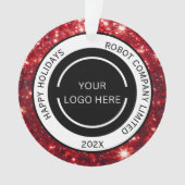 Modern Red Company Logo und Name Ornament (Vorderseite)