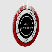 Modern Red Company Logo und Name Ornament (Vorderseite)