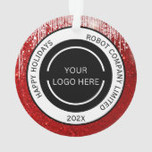 Modern Red Company Logo und Name Ornament (Rückseite)
