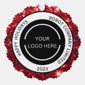 Modern Red Company Logo und Name Ornament Karte (Vorderseite)