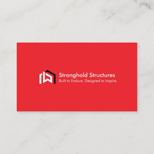 Modern Red Construction Bold Professional Visitenkarte (Rückseite)
