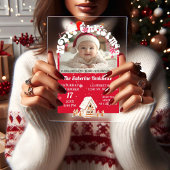 Modern Red Curved Graffiti Merry Christmas Photos  Acryleinladungen