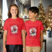 Modern Red Curved Graffiti Merry Christmas Photos  T-Shirt