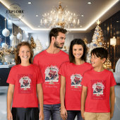 Modern Red Curved Graffiti Merry Christmas Photos T-Shirt