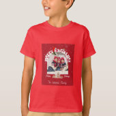 Modern Red Curved Graffiti Merry Christmas Photos T-Shirt (Vorderseite)