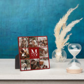 Modern Red Custom Family Foto Collage | Monogramm Fotoplatte (InSitu)