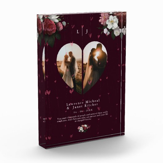 Modern Red Custom Heftform Geschenk für sie & ihn Fotoblock (Links)