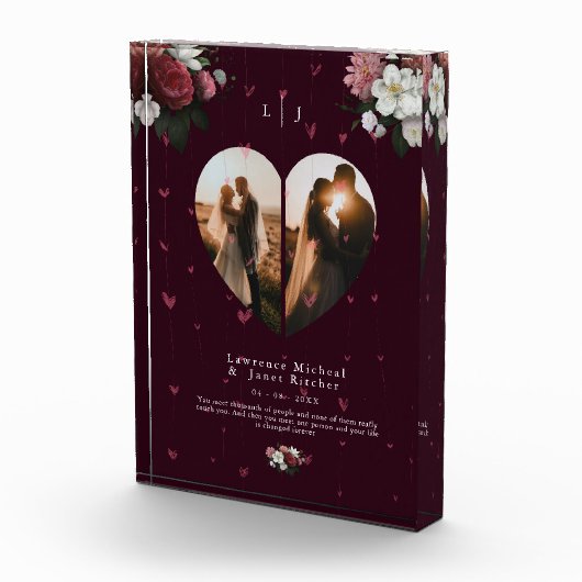 Modern Red Custom Heftform Geschenk für sie & ihn Fotoblock (Rechts)