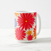 Modern Red Daisy BOHO Design Kaffeetasse (VorderseiteRechts)